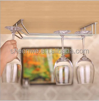 Sw 004a B C D Kitchen Accessories Iron Chromed Hanging Wine Glass