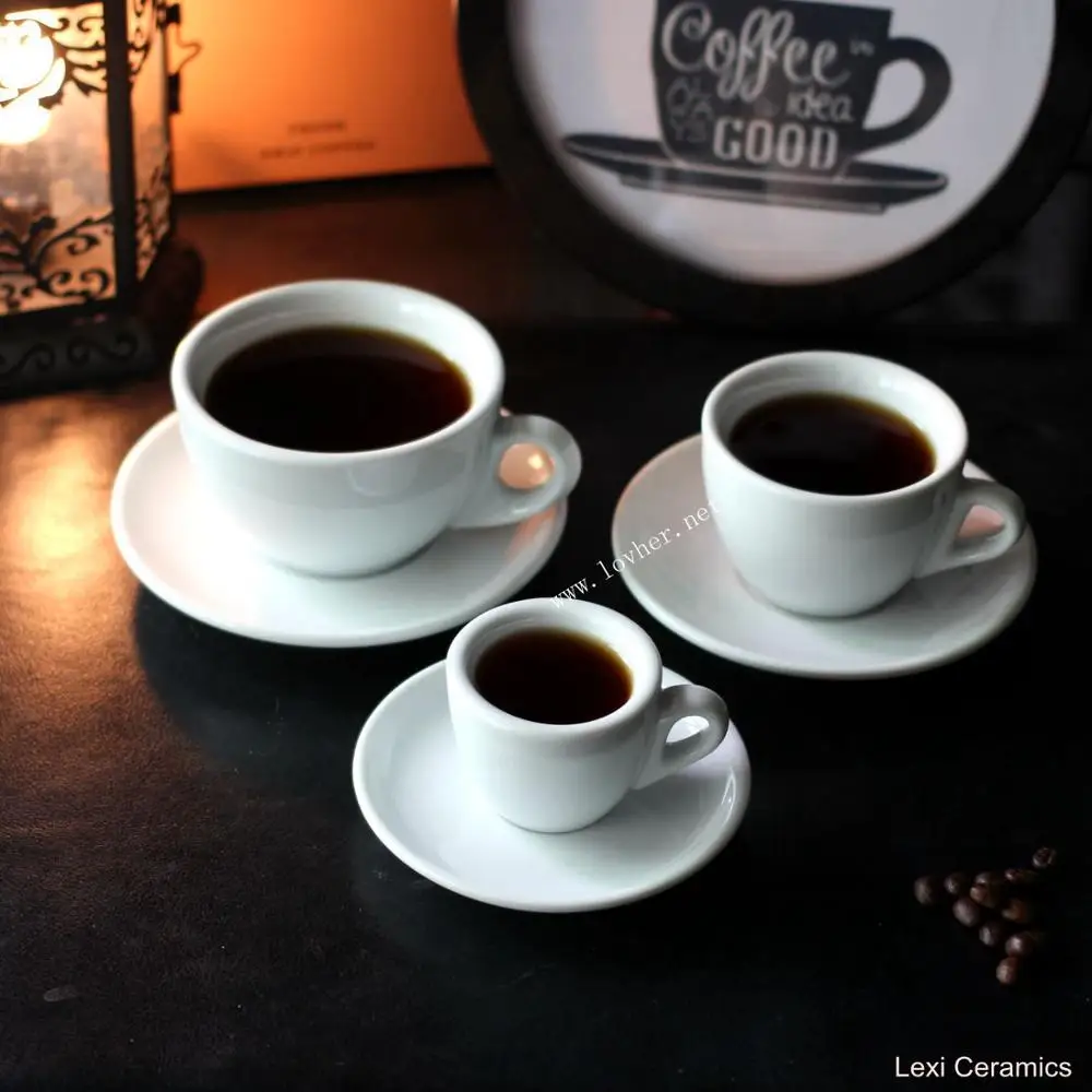 Customized Logo White Ceramic Italy Coffee Espresso Cup Wholesale