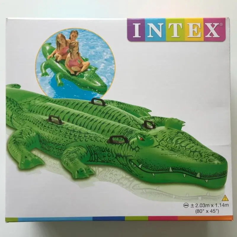 Intex Childrens Large Inflatable Ride On Alligator With Four Grab Handles #58562 