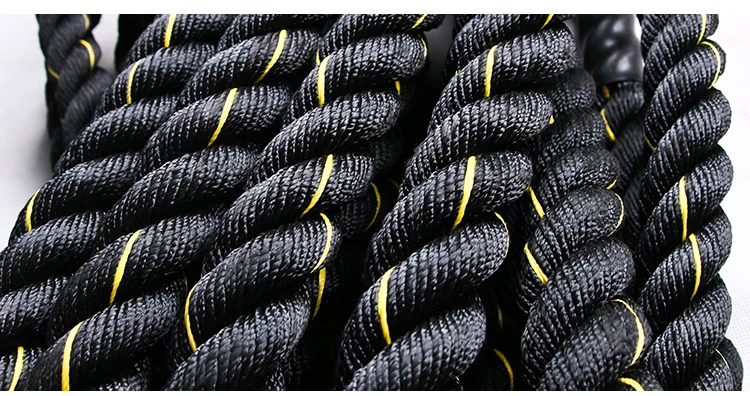 High Quality Black Nylon Battle Rope Power Train Gym Equipment