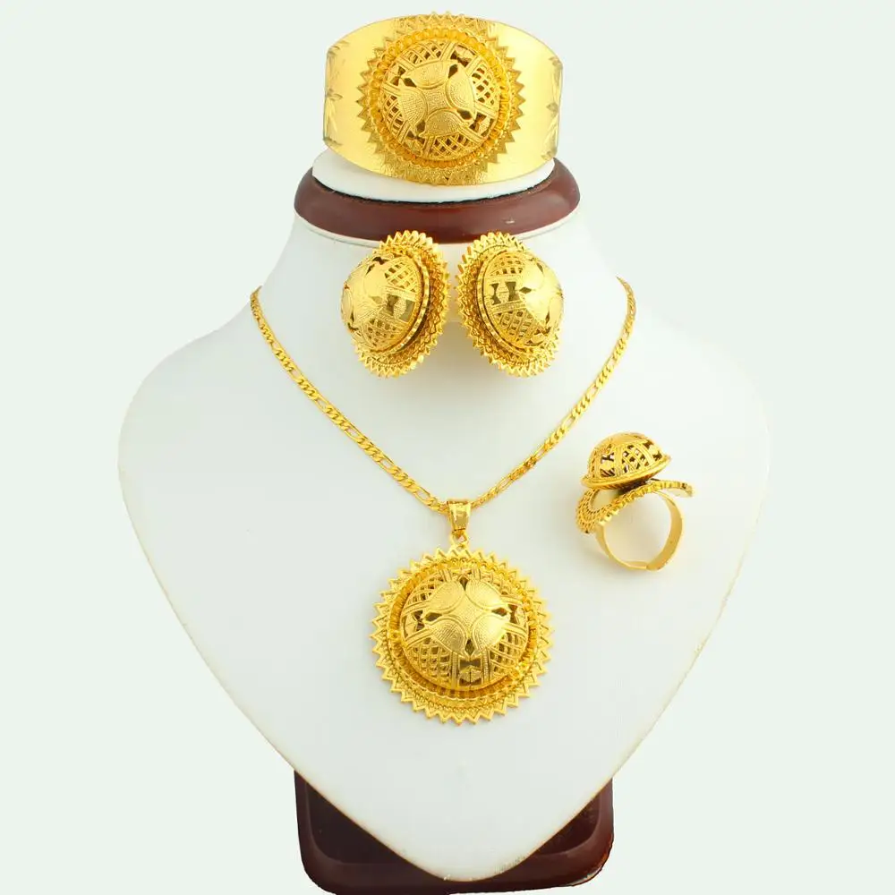 Fashion Style Good Quality Gold Jewelry Set Dubai Gold Plated Jewelry