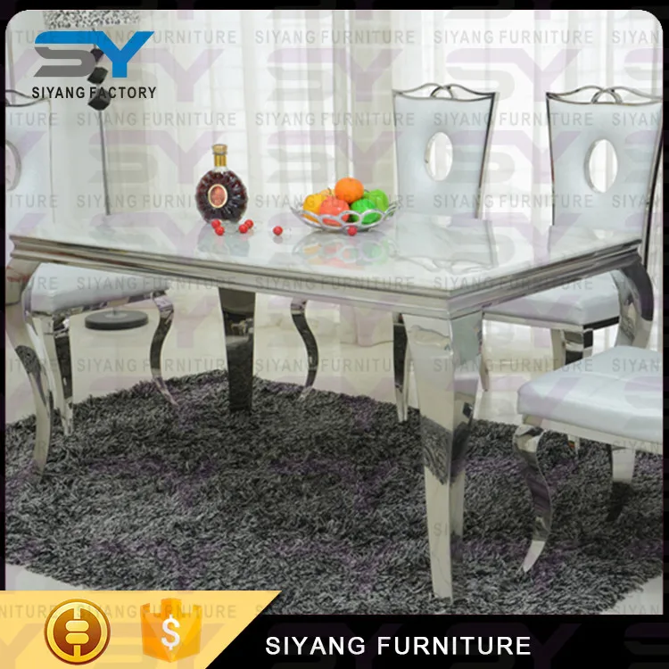 Best Price Italian Stainless Steel Marble Dining Table Ct003 Marble Dining Table Ct003