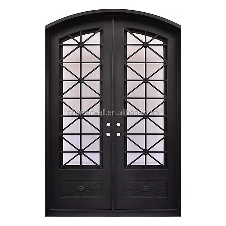 wholesale affordable grill design outdoor double black wrought iron entrance doors decorative clark hall