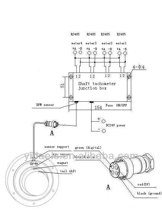 Marine Digital Propeller Shaft Tachometer For Vessel Buy Boat Marine