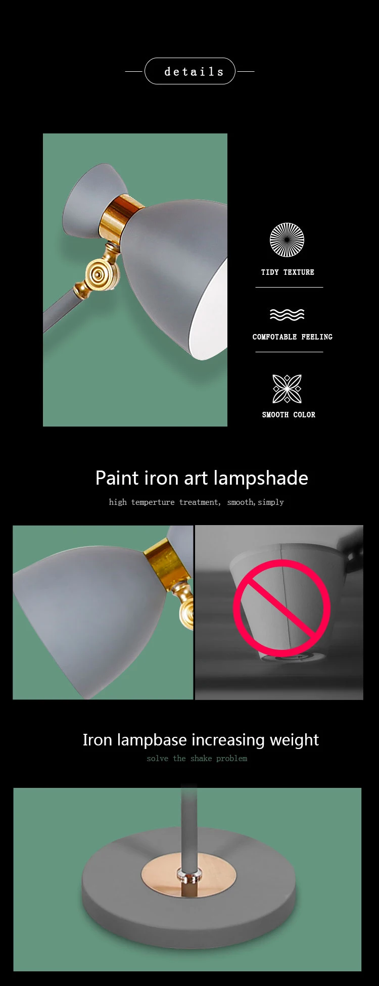 Chrome Black And White Color Floor Lamp Light For Home Decorative
