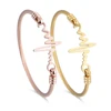 Stainless Steel Gold Bangle Dubai Heartbeat Personalized Couple Bracelet