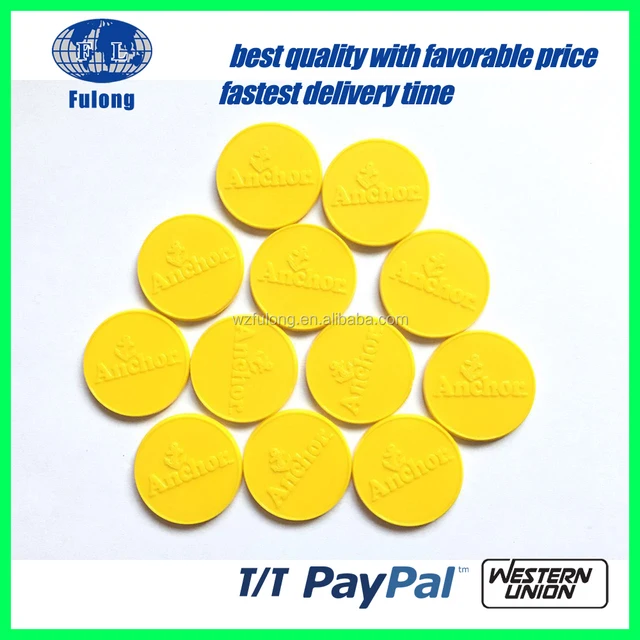 embossed plastic board game vending machine token coins
