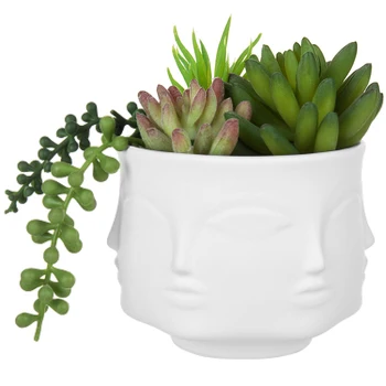 Laughing Buddha Face Pottery White Planters Pot Planter Product On Alibaba
