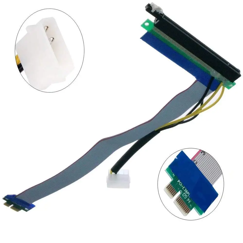 MagiDeal PCIE Micro Express 1X to 1X F//M Riser Card Flexible Extender Cable