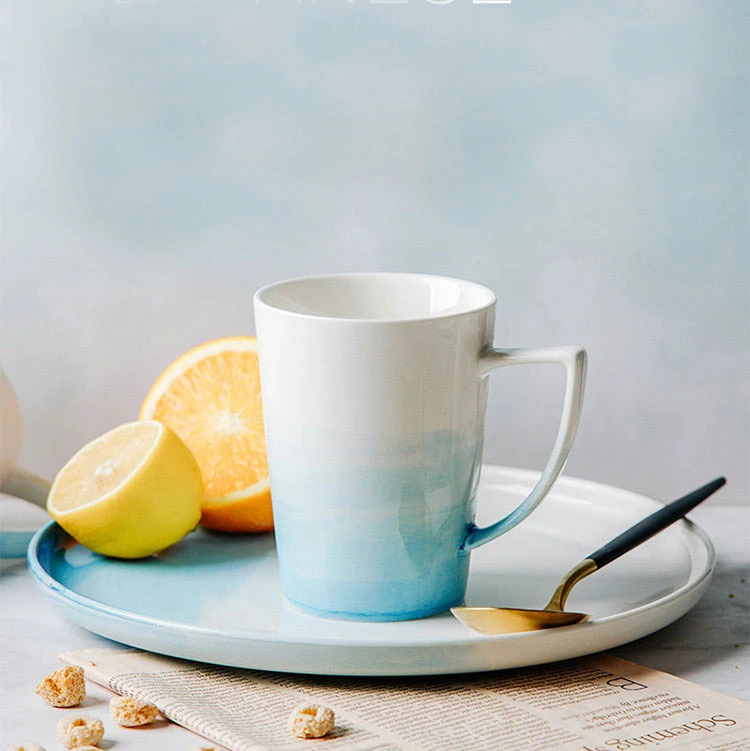 porcelain cup tea coffee home kitchen ceramic soup mug with lid for sale