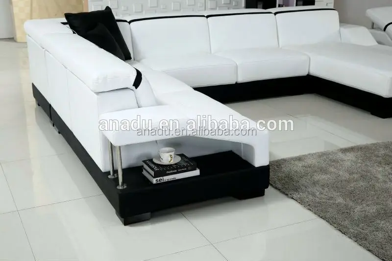 Grote witte lederen sofa woonkamer meubels zwart recliner sofa u ... Woonkamer boekenkast zwart