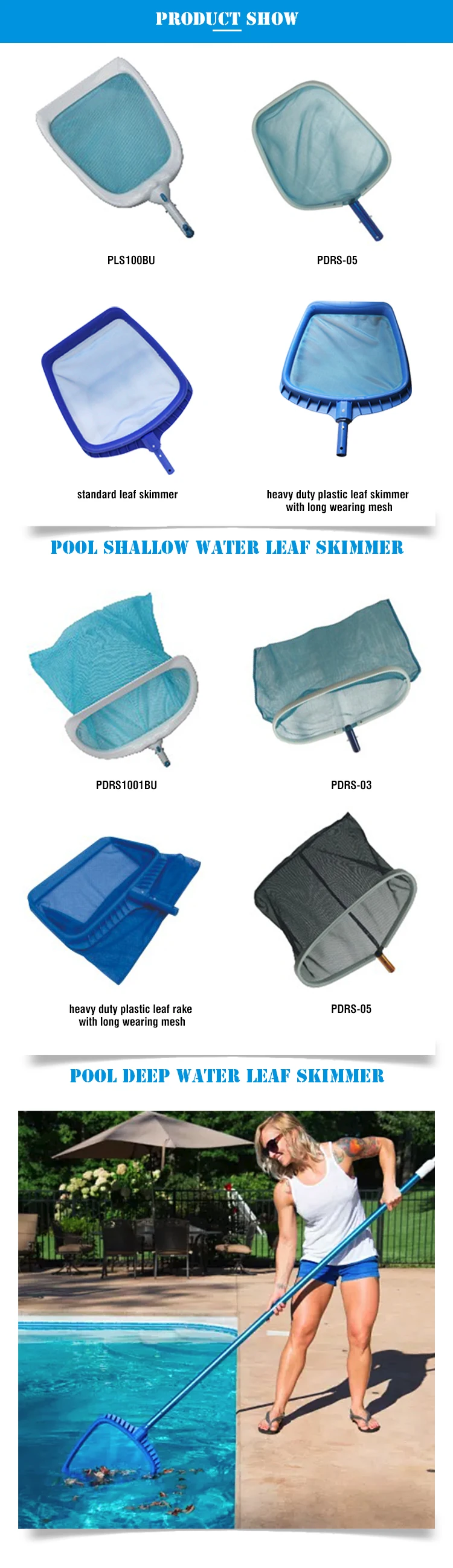 Swimming Pool Heavy Duty Leaf Rake,Deep Bag Skimmer,Deep Bag Skimmer