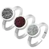 2018 Trending Products Fashion Design Adjustable Opal Stone Silver Rings Jewelry Women