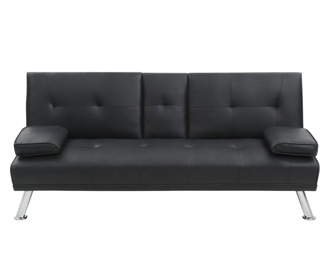 Black Pu Upholstery Living Room Cheap Leather Sofa Bed Buy Leather