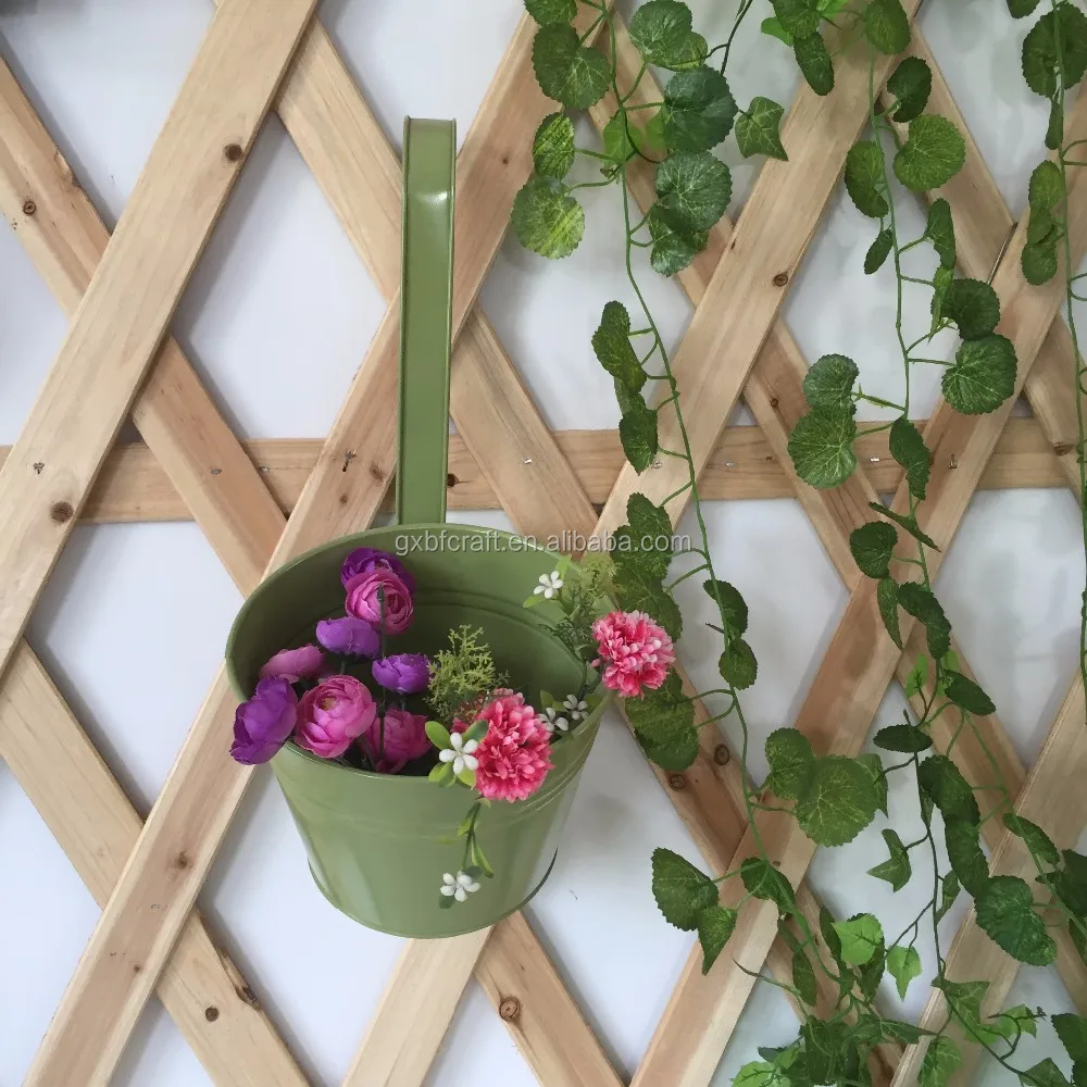 Wrought Iron Flower Pots Wall Hanging Basket Pastoral Containercreative Gifts Garden Supplies