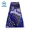 Royal Blue Embroidery Beaded Tulle Bead French High Quality African Lace Fabric