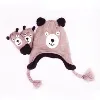 Wholesale Organic Knitted little bear baby hat glove sets