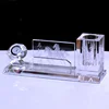 NEW Design Multi-functional Crystal Pen Holder With Clock For Office