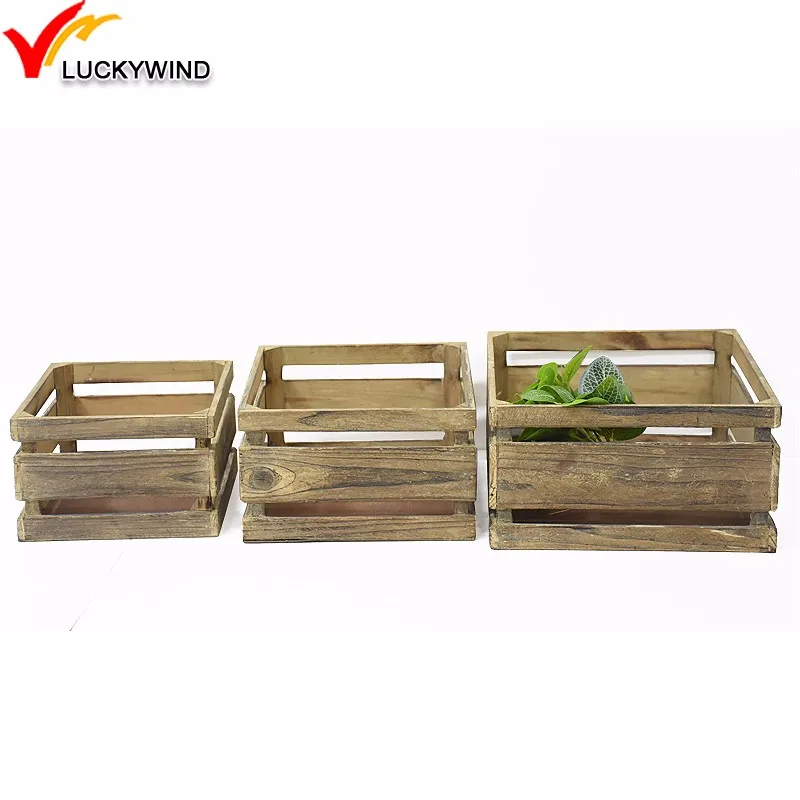 Wholesale Cheap Vintage Handmade Rustic Wooden Fruit Crates For Sale