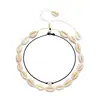 Shangjie cowrie shell Choker Necklace for Women Hawaiian Seashell Pearls Choker Necklace Statement Adjustable Cord Necklace Set