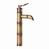 Bathroom Water Taps Tall Body Bamboo Shape Bronze Finishing Antique Tap for Basin