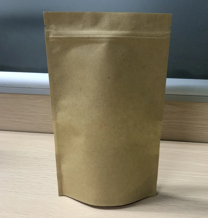 Biodegradable Stand Up Kraft Paper Pouch With Side Spout,moisture Prood 