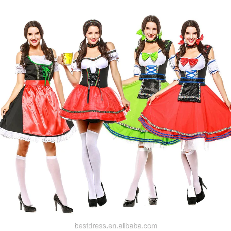 Women/'s Oktoberfest Dress German Bavarian Ethnic Trachten Beer Dirndl Costumes