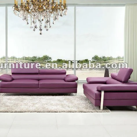 Purple Color Bonded Leather Home Furniture Sofa Set 3 2 1 Seater Product On Alibaba