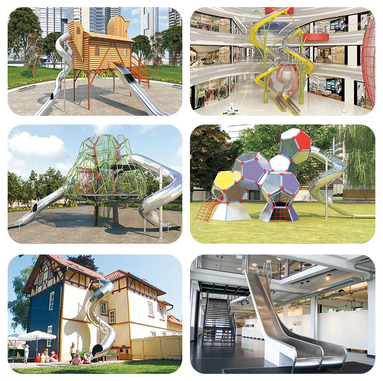 Hot Sale Customized Playground Kids Indoor Stainless Tube Steel Slides