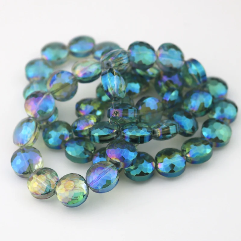 round flat glass beads