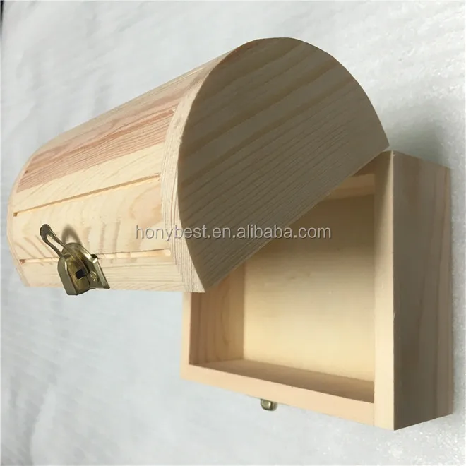 Vintage Wooden Pirate Treasure Chest Wholesale With Custom Handle/key Lock,Arched Top Wood Box