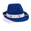 unisex customized navy with accorated band polyester straw hat