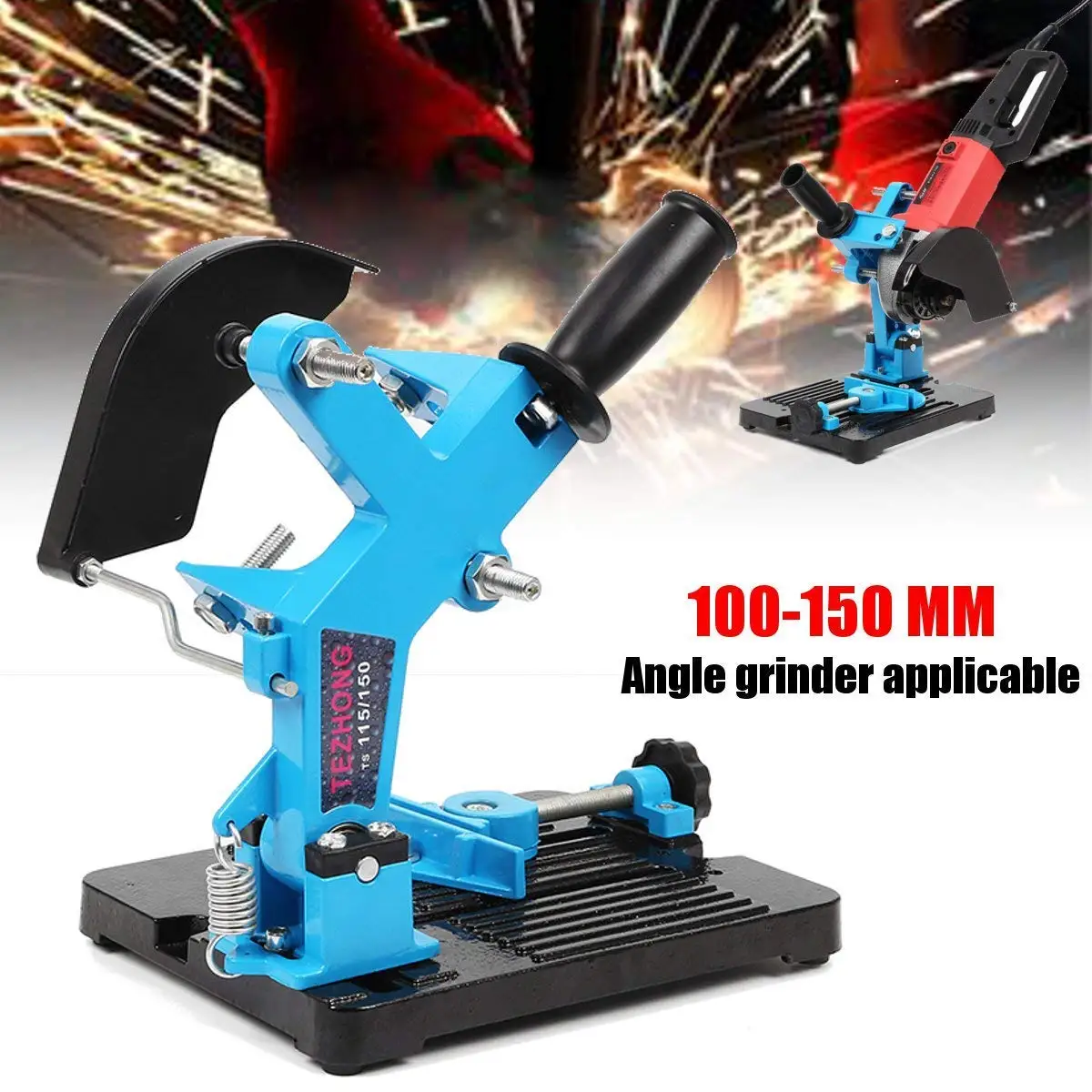 Blue 100-150 Angle Grinder Stand Support Cast Iron Base Bracket Holder 20x30x24c