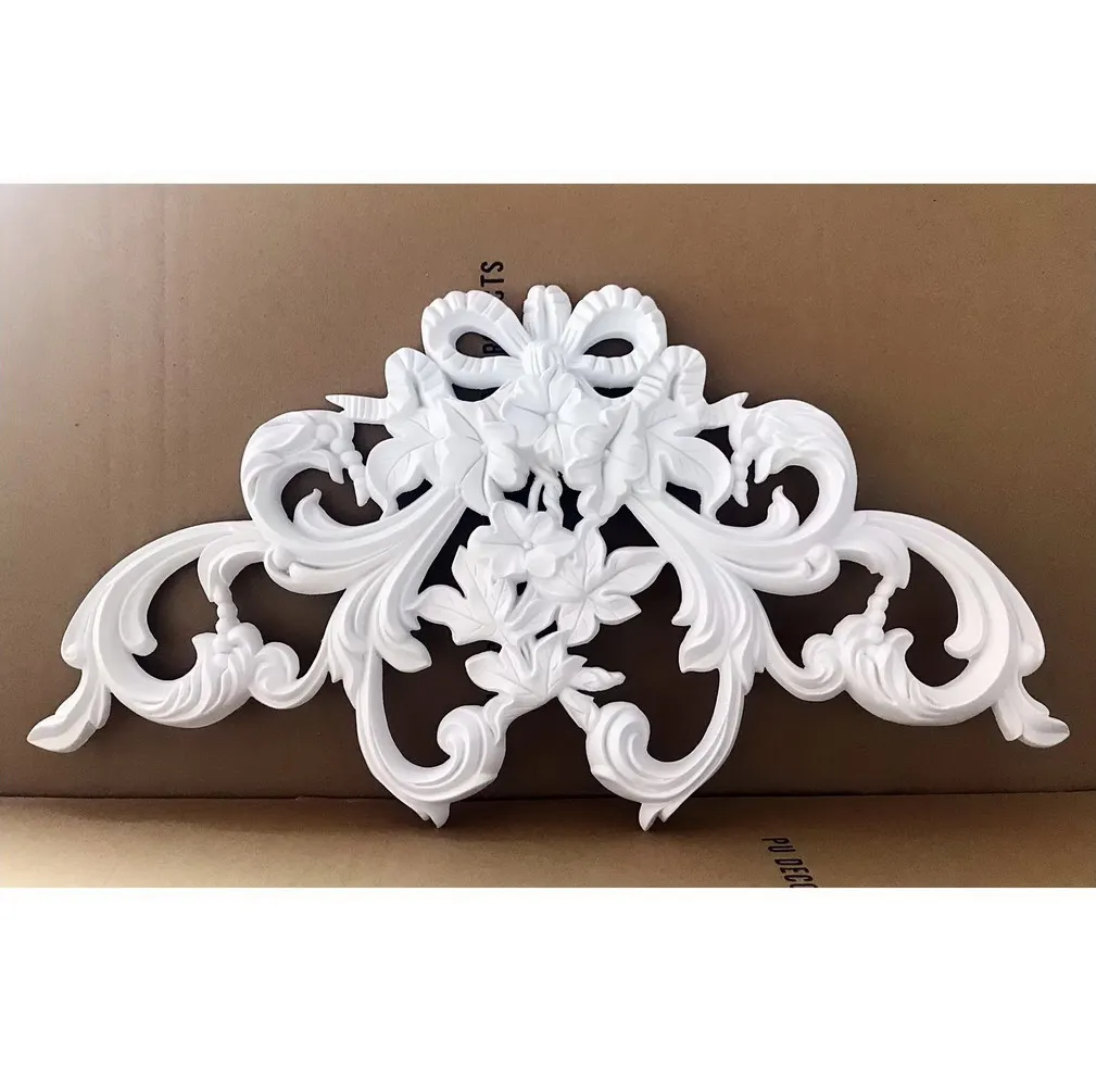 Paintable Plaster Decorative Ornaments Polyurethane 3d Carved Wood ...