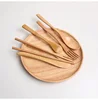 Portable bamboo Travel cutlery Set 3pcs wooden spoon,fork,knife for eco-friendly Kitchen Utensils