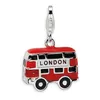 Sterling Silver London Double Decker Bus Charm With Lobster Claw