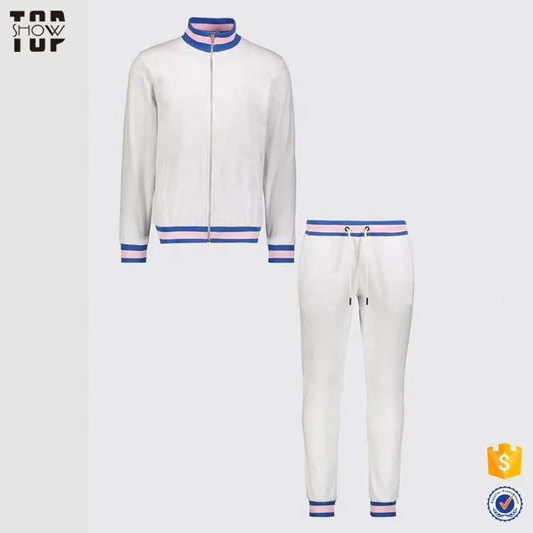 White Sport Fashion Velour Men Tracksuit With Contrast Tracksuit Buy