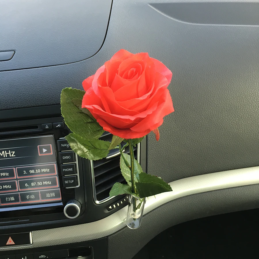 Lovely Flower Shape Flameless Car Air Freshener Auto Vent Clip Natural