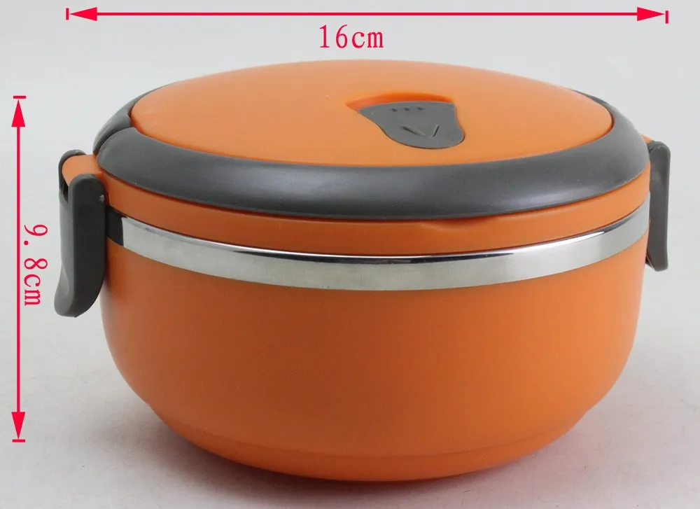 One Layer Portable Leaktight Round Stainless Steel Thermos Tiffin Box