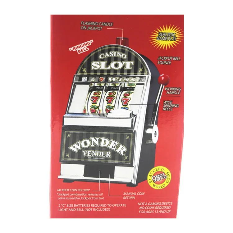 mini slot machine coin bank toy set