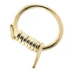14K Gold Barbed Wire Captive Bead Ring