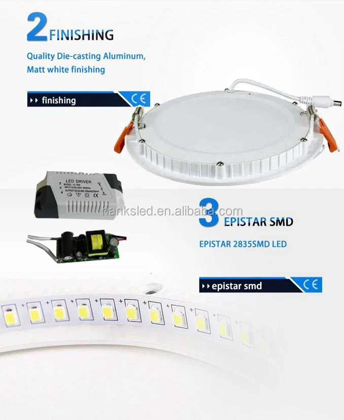 OEM surface mounted led panel light IP44 High quality High brightness 4000K 2835SMD Round 18W LED Ceiling