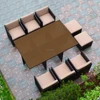 Hot Sale 10 Seater Space-saving Outdoor Patio Rattan Dining Chair Table Sets Garden Funiture