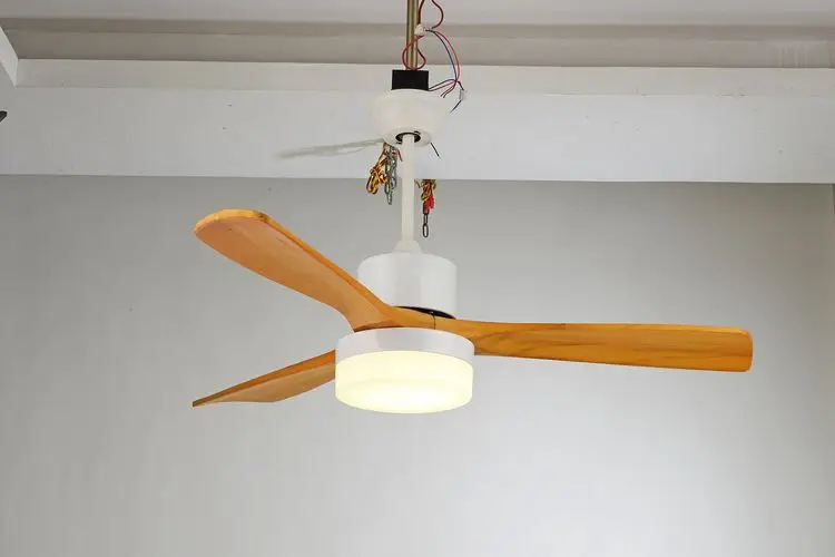 China gold supplier environmental real wood blade double ceiling fan
