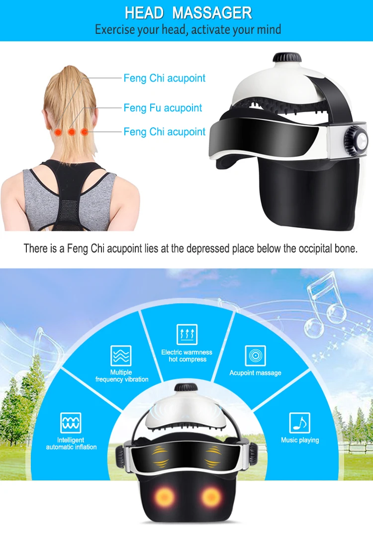 Electritic Automatic Air Pressure Head Massager Helmet Massager For