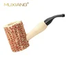 muxiang - 2018 custom Vintage Popeye Smoking Pipe Small Black bent acrylic stem short Corn Cob Tobacco Smoking Pipes