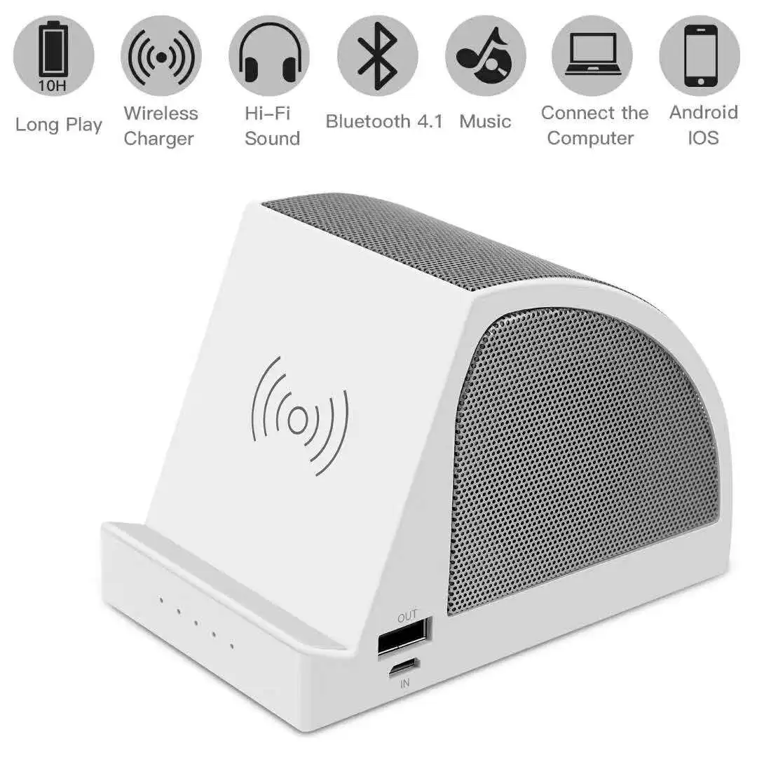 New Arrivals Wireless Charger Speaker Qi Wireless Speaker With Power Bank - ANKUX.COM