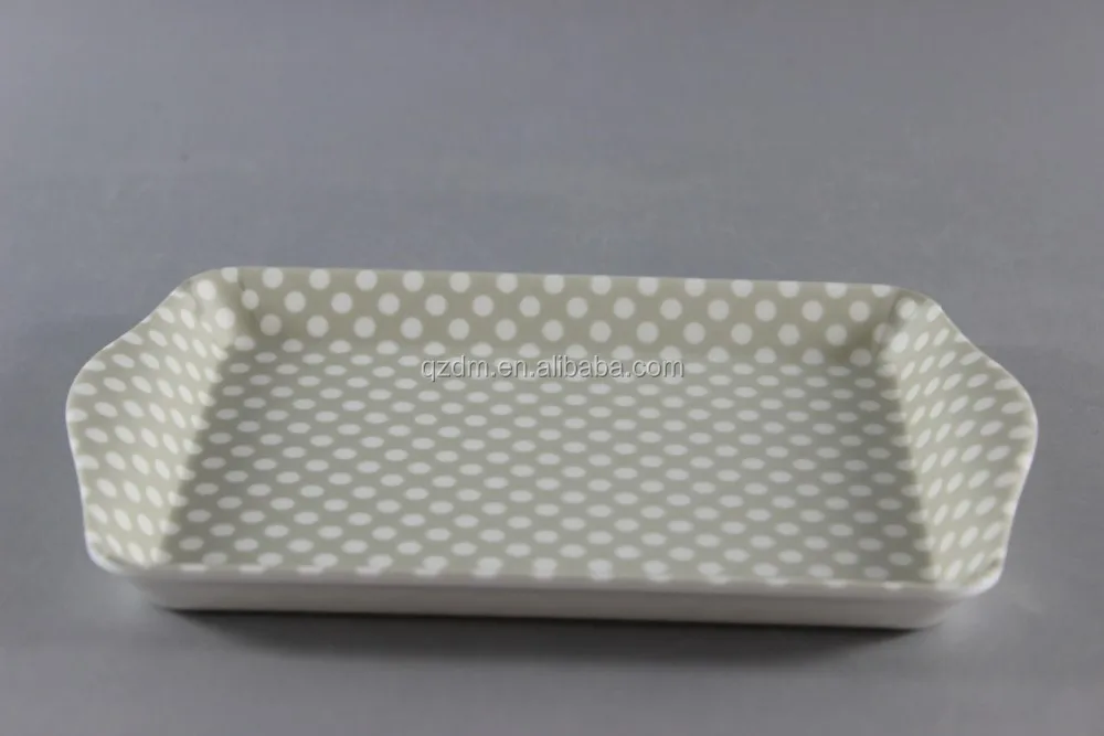 2 Handle Melamine Small Tray 8 Inch