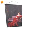 Polyester Printed Hanging Scrolling Banner With Aluminum Rods