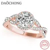 rose gold 925 diamond infinity prong setting bridal engagement ring